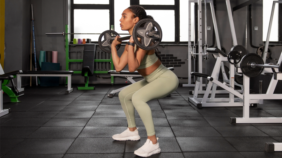 Girl doing squat
